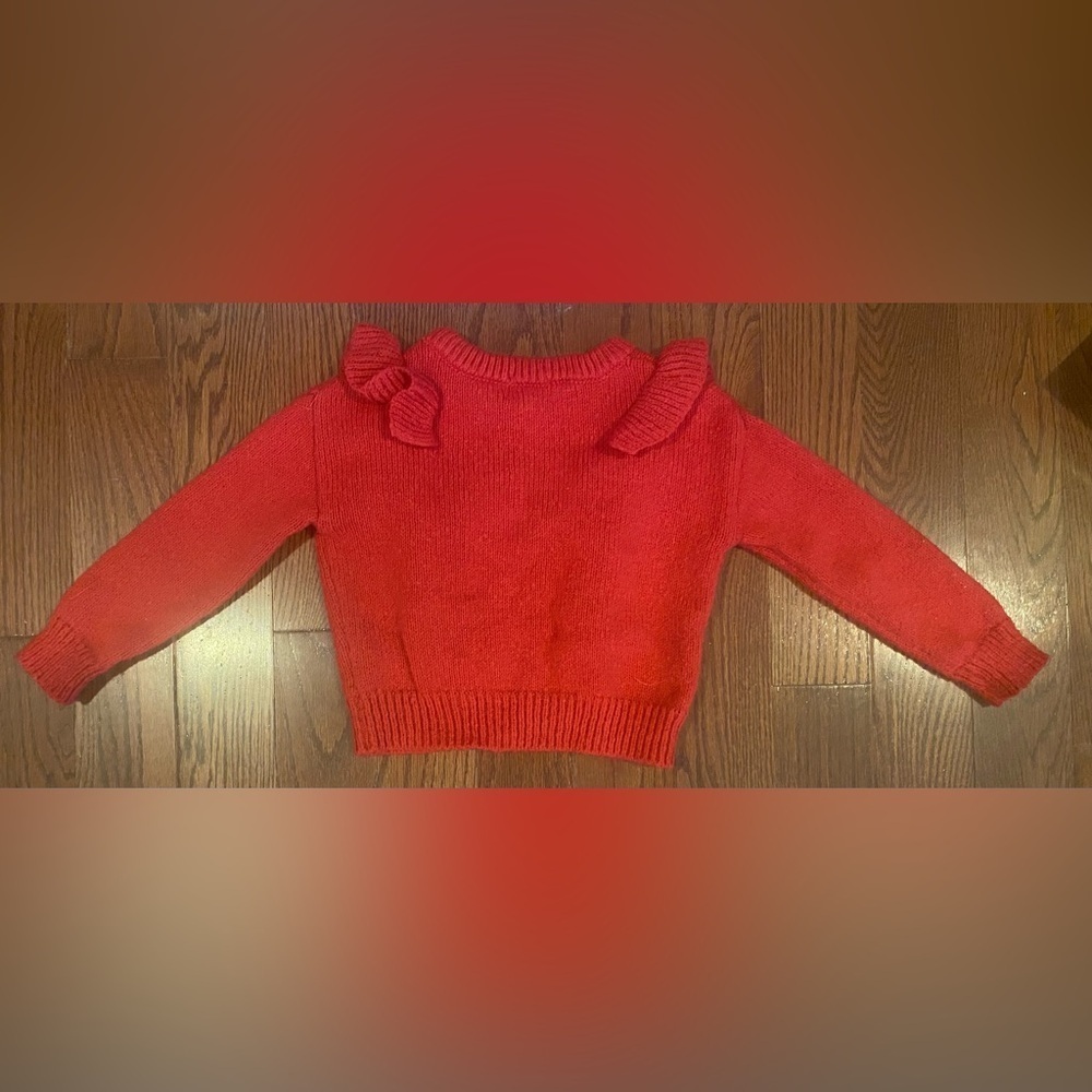 btween Sweater Size 4T Red Ruffled Front And Shoulder - Picture 5 of 5